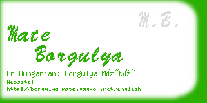 mate borgulya business card